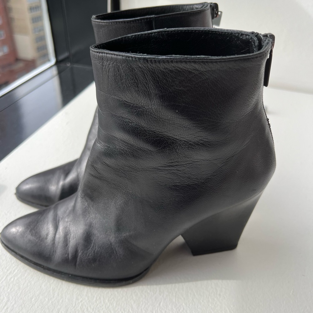 Stuart Weitzman black healed booties
